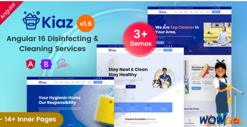 Kiaz Cleaning Washing Services Angular 16 Template