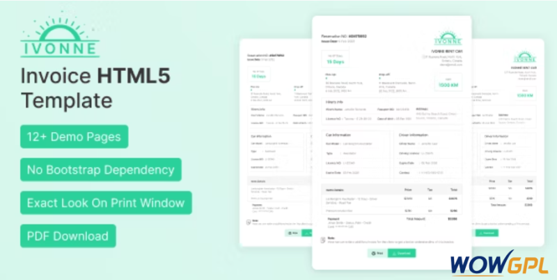 Ivonne Invoice HTML Template