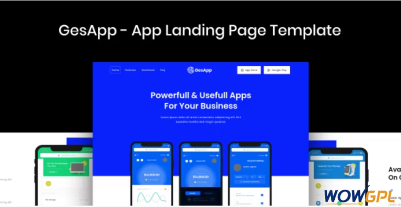 GesApp App Landing Page Template