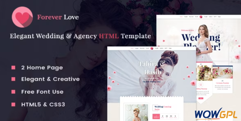 Forever Love Wedding Agency HTML Template