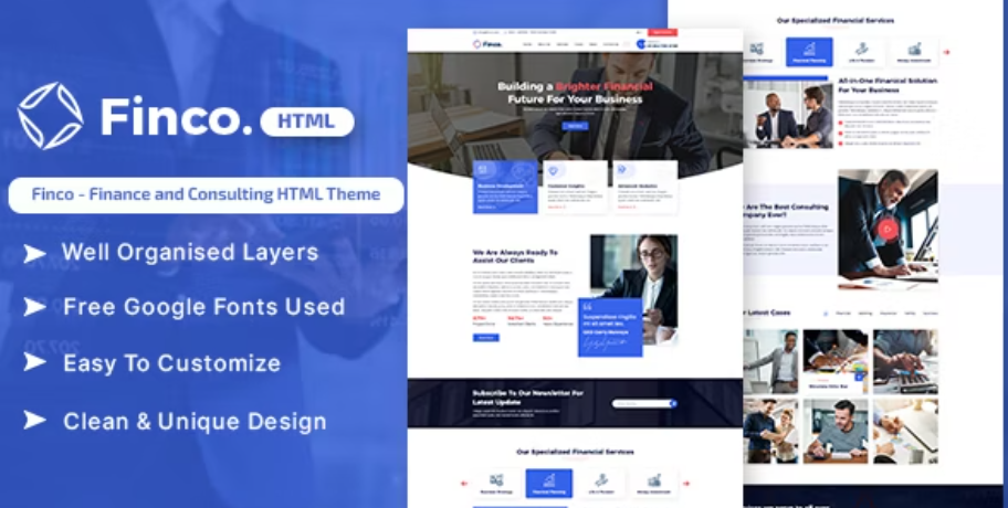 Finco - Finance and Consulting HTML Template 1 Finco - Finance and Consulting HTML Template