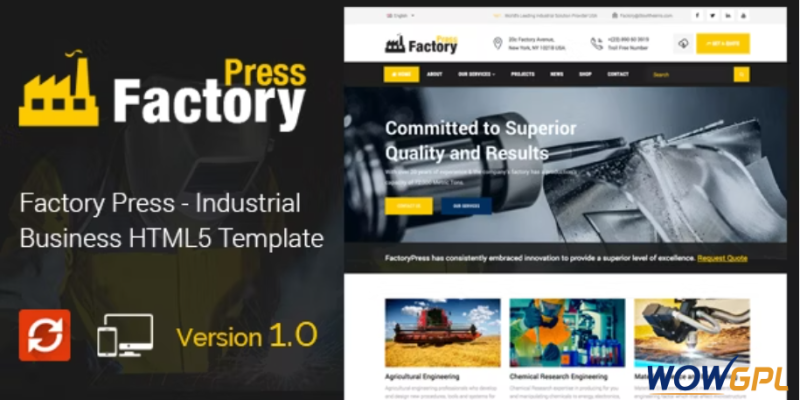 Factory Press - Industrial Business HTML5 Template
