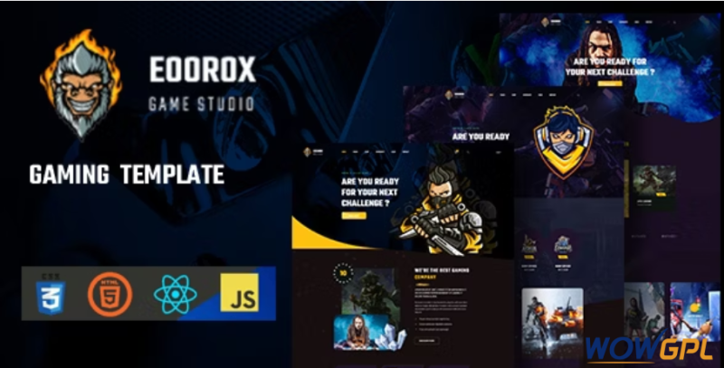 Eoorox React Gaming and eSports Template
