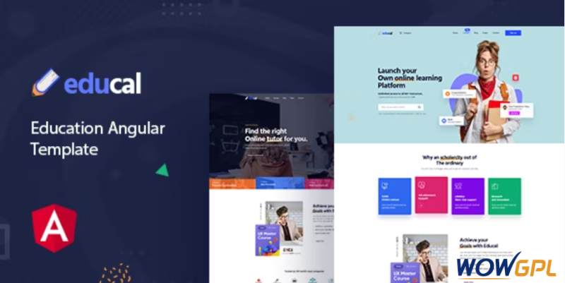 Educal Online Learning and Education Angular Template RTL
