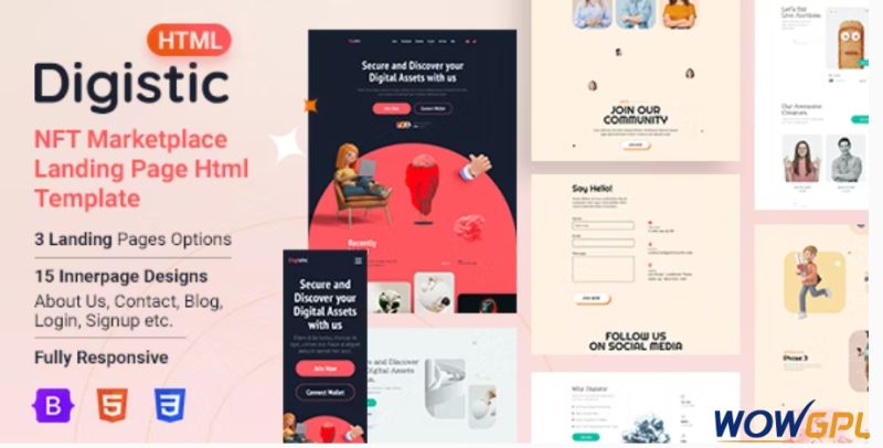 Digistic NFT Marketplace Landing Page Html Template