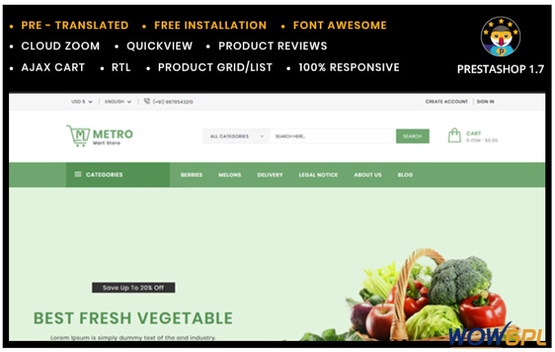 Metromart Grosseries Store PrestaShop Theme