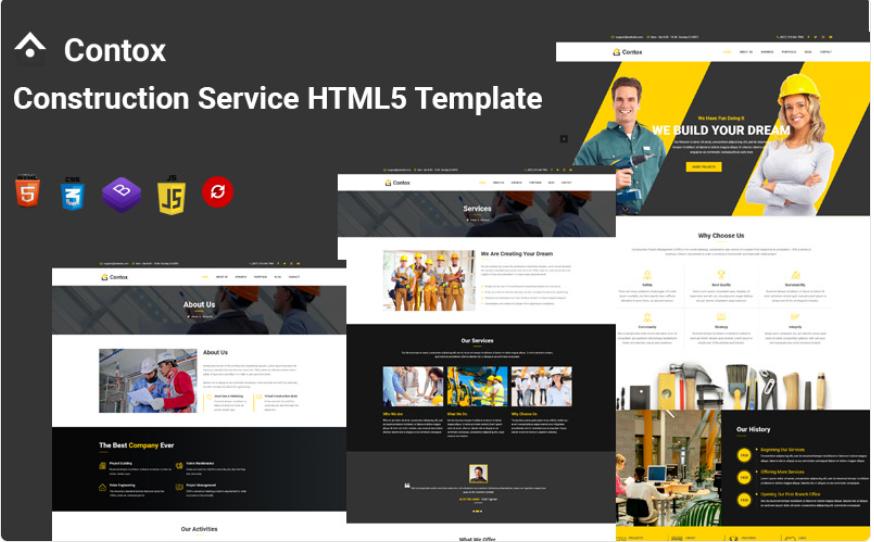 Contox - Construction Service HTML5 Template Website Template 1 Contox - Construction Service HTML5 Template Website Template