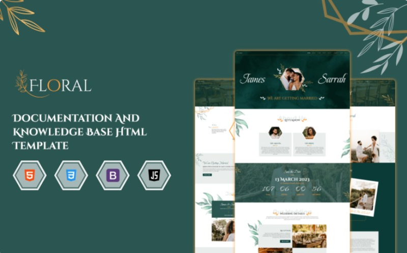 Floral - Responsive HTML Wedding Template Website Template