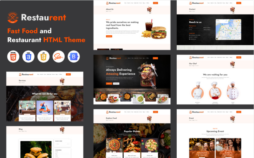Restaurant - Restaura for Restaurant, Food & Cafe HTML template Website Template 1 Restaurant - Restaura for Restaurant, Food & Cafe HTML template Website Template