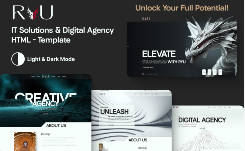 RYU - IT Solutions & Digital Agency Portfolio Template Website Template