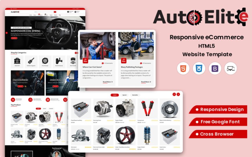 AutoElite Web - Premium HTML Template for Selling Vehicles Automobile Parts Online Website Template 1 AutoElite Web - Premium HTML Template for Selling Vehicles Automobile Parts Online Website Template