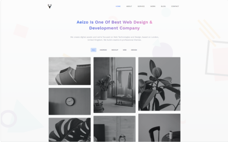 Aeizo - Minimal Portfolio TailwindCSS Template Website Template