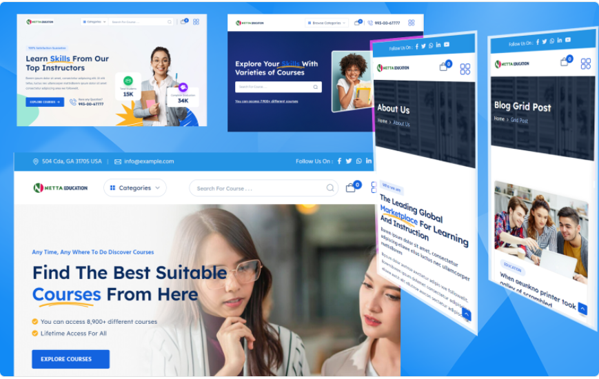 Education Template, Online Courses, Online books Website Template 1 Education Template, Online Courses, Online books Website Template