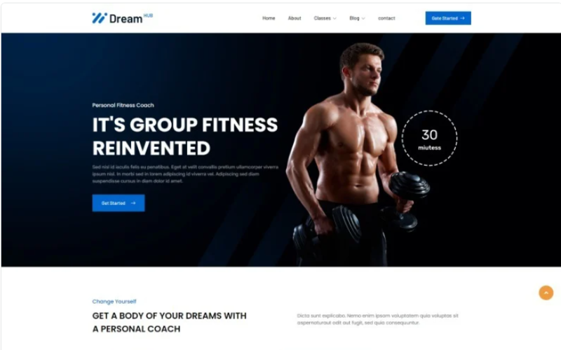 Dreamhub Fitness & Gym HTML5 Template Website Template