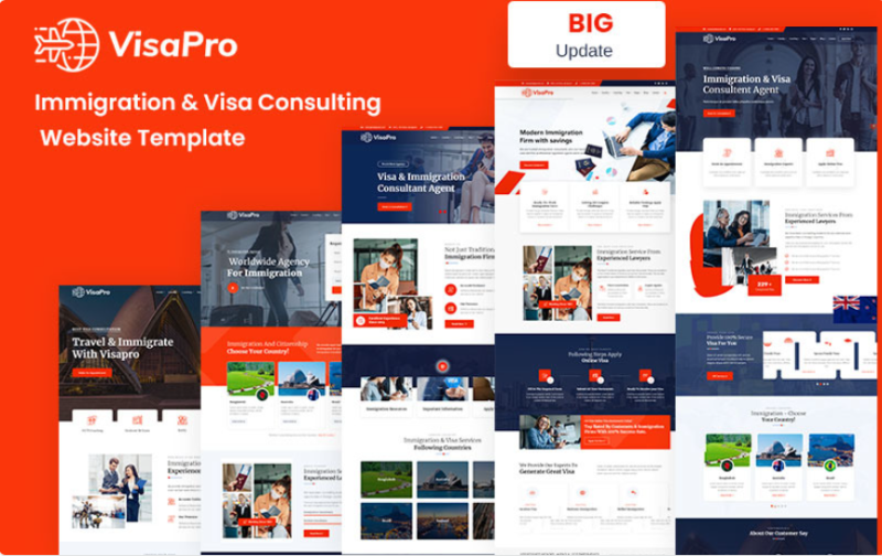 VisaPro - Immigration & Visa Consulting Website Template