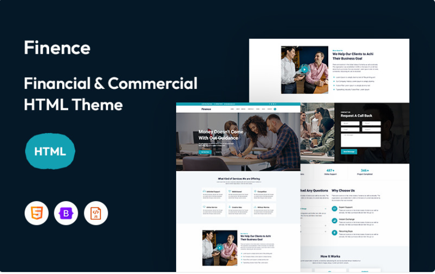 Finence – Financial & Commercial Website Template 1 Finence – Financial & Commercial Website Template