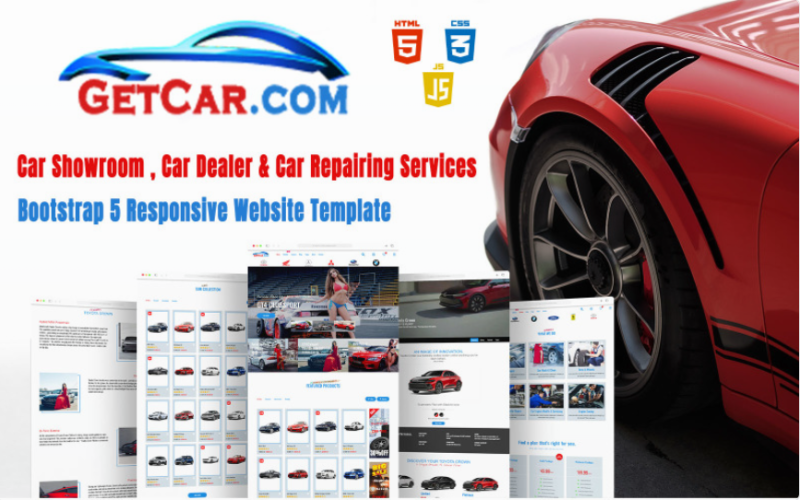 GetCar - Car Showroom , Car Dealer & Car Repairing Services Responsive Website Template