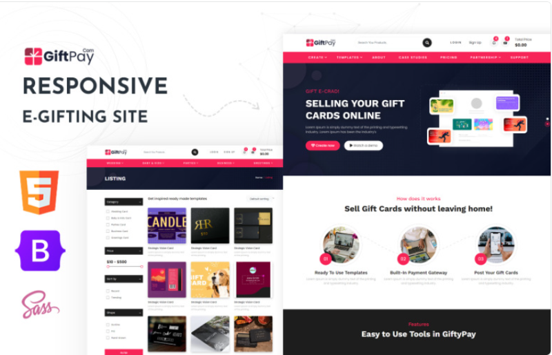 GiftPay - E-cards HTML5 Website Template