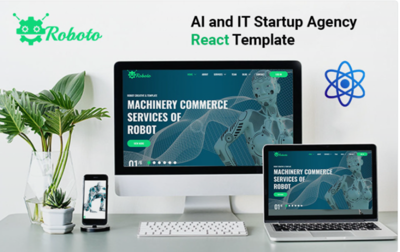 Roboto - AI and IT Startup Agency React Website Template
