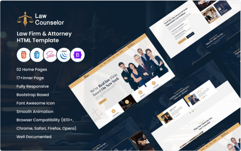 Law Counselor - Lawyers And Attorney HTML5 Template. Website Template