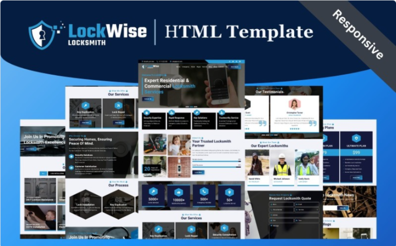 LockWise - Locksmith & Security Systems HTML5 Website Template