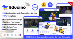 Educino - Teacher Course & Education Service HTML Template