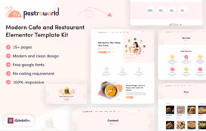 Restro World - Modern Cafe and Restaurant Elementor Template Kit Elementor Kit