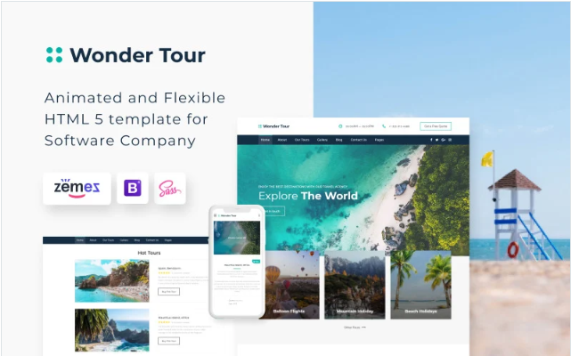 Wonder Tour - Simple Travel Agency Website Template