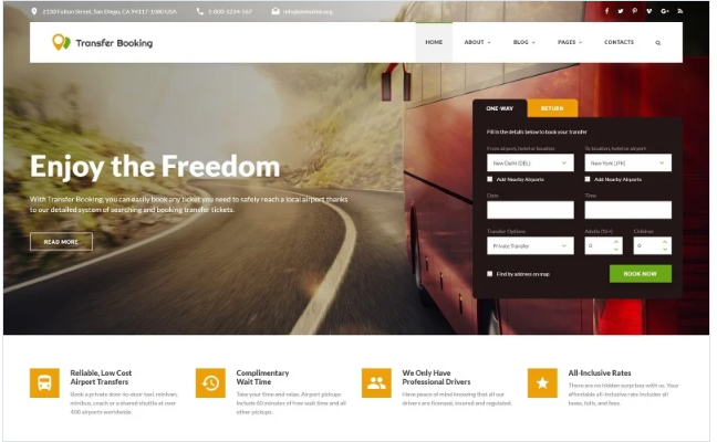 Transfer Booking - Airport Shuttle Services Website Template
