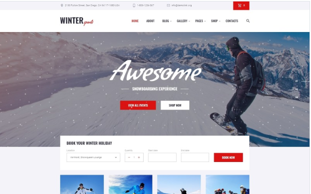 Winter Sports - Multipage Winter Sports Equipment Store HTML Website Template