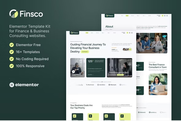Finsco – Finance & Business Consulting Elementor Template Kit 1.0