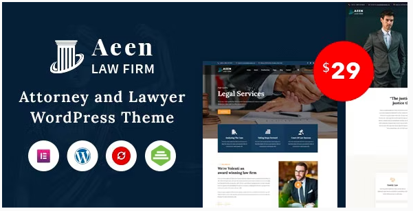 Aeen - Attorney and Lawyer WordPress Theme 1.8.5