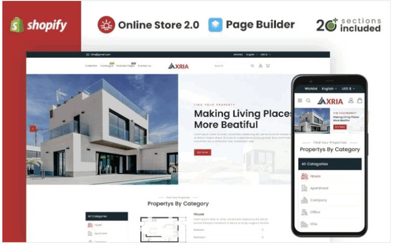 Axria - Real Estate Agency Shopify Theme