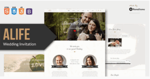 Alife - Wedding Invitation HTML Template