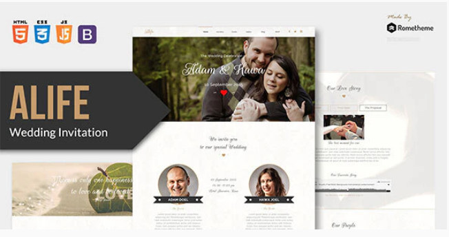 Alife - Wedding Invitation HTML Template
