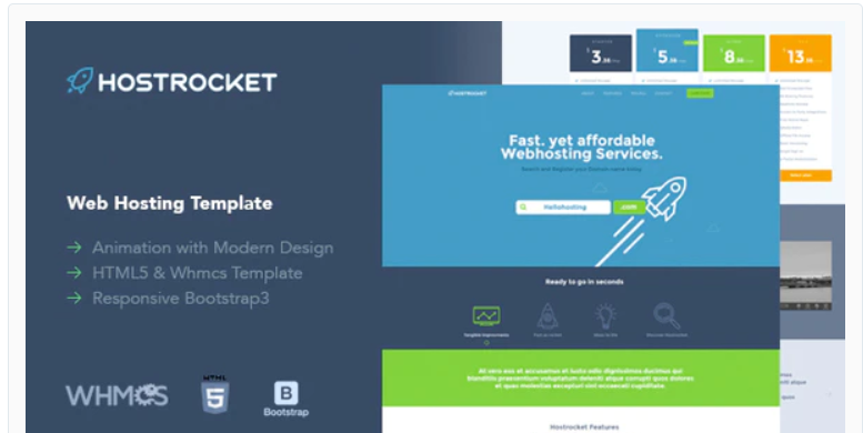 Hostrocket WHMCS & HTML Template
