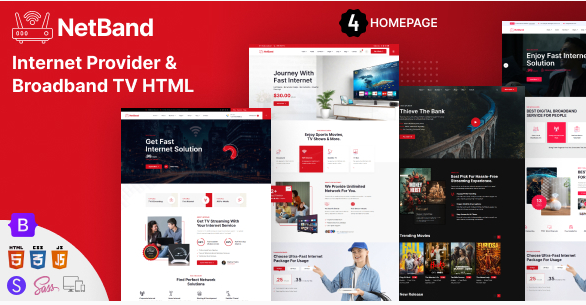 NetBand - Internet Provider and Broadband TV HTML Template