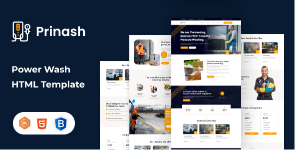 Prinash | Power Wash Cleaning Services HTML Template