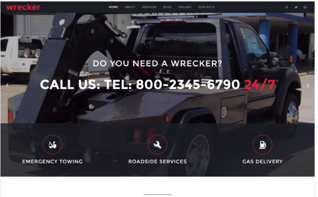 Wrecker - Auto Towing & Roadside Services Website Template