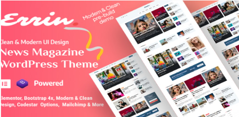 Errin - Newspaper & Personal Blog WordPress Theme 1.0.9