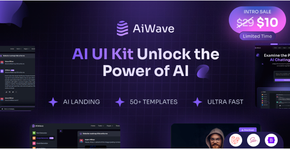 Aiwave – Laravel 11 - AI SaaS Website + Dashboard UI Kit