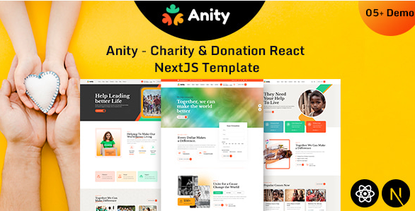Anity | Charity & Donation React + NextJS Template
