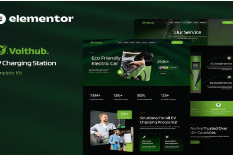 Volthub - EV Charging Station Elementor Template Kit 1.0