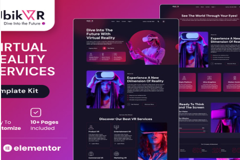 UbikVR - Virtual Reality Services Elementor Template Kit 1.0
