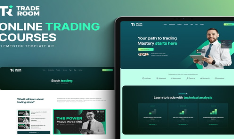 Traderoom - Online trading courses Elementor Template Kit 1.0