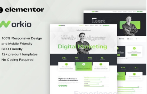 Workio - Digital Service & Creative Portfolio Elementor Template Kit 1.0