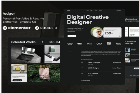 Edger - Personal Portfolios & Resume Elementor Template Kit 1.0