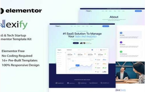 Nexify - SaaS & Tech Startup Elementor Template Kit 1.0