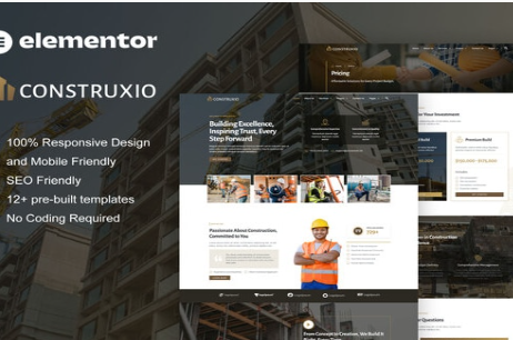 Construxio - Construction & Building Company Elementor Pro Template Kit 1.0