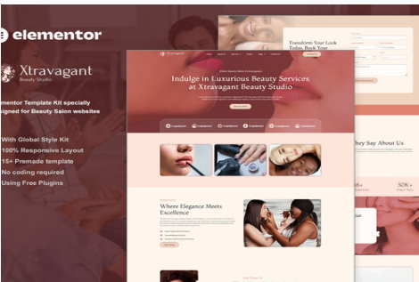Xtravagant - Beauty Salon Elementor Template Kit 1.0